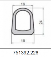 Силиконовый уплотнитель D-образный 751392.226